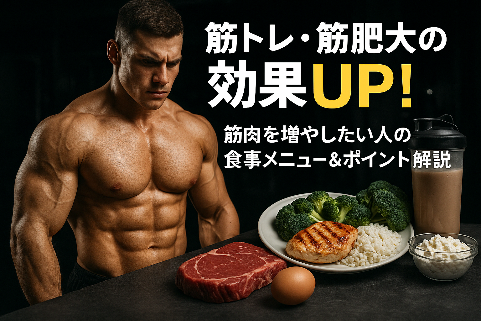 筋トレ・筋肥大の効果UP！筋肉を増やしたい人の食事メニュー＆ポイント解説